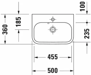 Duravit Möbel-Handwaschbecken Happy D.2 500mm mit ÜL, mit HLB, 1 HL, weiß – Bild 4