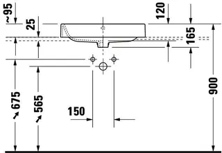 Duravit Aufsatzbecken Happy D.2 600 mm mit ÜL, ohne HLB, geschliffen, weiß – Bild 5