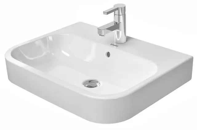 Duravit Aufsatzbecken Happy D.2 600 mm m.ÜL, m.HLB, 1 HL, geschl., weiß