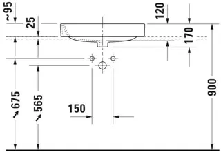Duravit Aufsatzbecken Happy D.2 600 mm m.ÜL, m.HLB, 1 HL, geschl., weiß – Bild 4