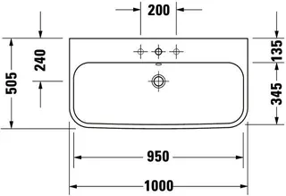Duravit Möbelwaschtisch Happy D.2 1000 mm mit ÜL, mit HLB, 1 HL, weiß – Bild 3