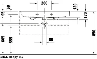 Duravit Möbelwaschtisch Happy D.2 1000 mm mit ÜL, mit HLB, 1 HL, weiß – Bild 5