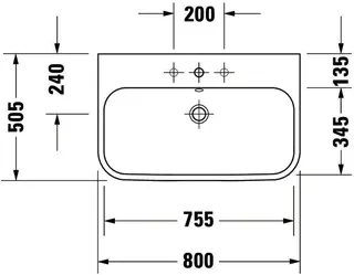 Duravit Möbelwaschtisch Happy D.2 800 mm mit ÜL, mit HLB, 1 HL, weiß – Bild 4