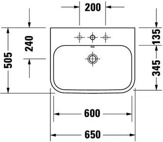 Duravit Möbelwaschtisch Happy D.2 650 mm mit ÜL, mit HLB, 1 HL, weiß – Bild 4