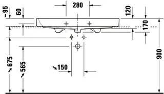 Duravit Möbelwaschtisch Happy D.2 1000 mm m.ÜL, m.HLB, 1 HL, geschl., weiß – Bild 3