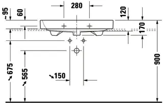 Duravit Möbelwaschtisch Happy D.2 800 mm m.ÜL, m.HLB, 1 HL, geschl., weiß – Bild 3