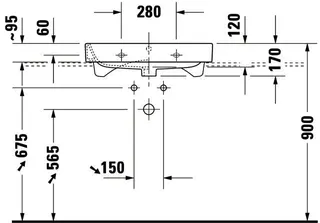 Duravit Möbelwaschtisch Happy D.2 650 mm m.ÜL, m.HLB, 1 HL, geschl., weiß – Bild 5