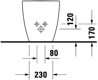 Duravit Stand-Bidet Happy D.2 570 mm mit ÜL, mit HLB, 1 HL, BTW, weiß – Bild 5