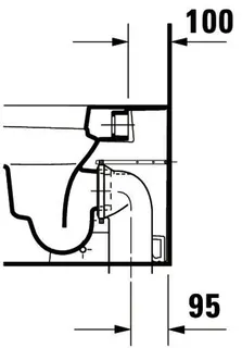 Duravit Stand-WC Happy D.2 570 mm Tiefspüler, Abg.waagr., BTW, weiß – Bild 4