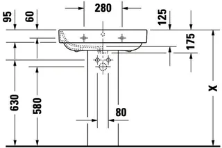 Duravit Waschtisch Happy D.2 650 mm mit ÜL, mit HLB, 1 HL, weiß WonderGliss – Bild 4