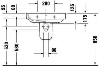 Duravit Waschtisch Happy D.2 650 mm mit ÜL, mit HLB, 1 HL, weiß WonderGliss – Bild 5