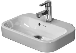 DU Handwaschbecken Happy D.2 500 mm mit ÜL, mit HLB, 1 HL, weiß WonderGliss