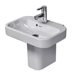 Duravit Handwaschbecken Happy D.2 500 mm mit ÜL, mit HLB, 1 HL, weiß WonderGliss – Bild 4