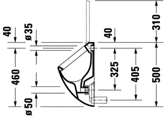 Duravit Design Classics Urinal Fizz, Zul. v.h absaugend, f.Deckel, o.Fliege, weiß – Bild 4