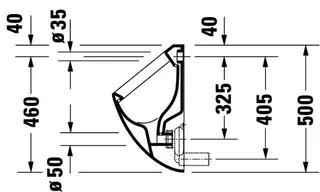 Duravit Design Classics Urinal Fizz, Zul.v.h. absaugend, o.Deckel, o.Fliege, weiß – Bild 4
