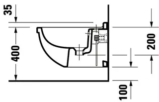 Duravit Wand-Bidet Starck 3 540 mm m.ÜL, m.HLB, 1 HL, Durafix, weiß WG – Bild 3
