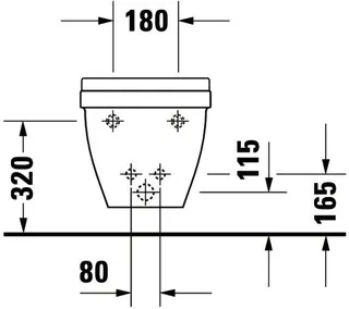 Duravit Wand-Bidet Starck 3 540 mm m.ÜL, m.HLB, 1 HL, Durafix, weiß WG – Bild 4