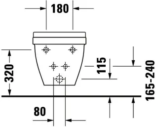 Duravit Wand-Bidet Starck 3 540 mm m.ÜL, m.HLB, 1 HL, Durafix, weiß WG – Bild 5