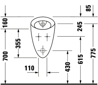 Duravit Urinal Starck 1, Zu- und Ablauf verd. absaugend, o.Deckel, o.Fliege, weiß – Bild 4
