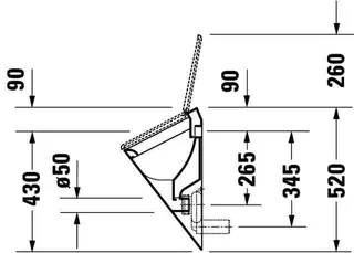 Duravit Urinal Starck 1, Zu- und Ablauf verd. absaugend, f.Deckel, o.Fliege, weiß – Bild 5