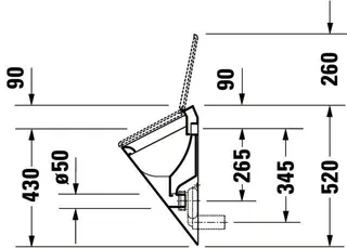 Duravit Urinal Starck 1, Zu- und Ablauf verd. absaugend, f.Deckel, o.Fliege, weiß WG – Bild 5