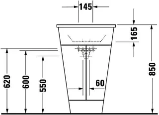 Duravit Möbelwaschtisch Starck 1 580 mm m.ÜL,m.HLB,1 HL,f.WTU S19520,weiß WG – Bild 4