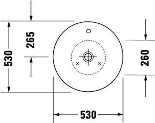 Duravit Aufsatzbecken Starck 1 530 mm mit ÜL, ohne HLB, weiß – Bild 2