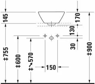 Duravit Aufsatzbecken Starck 1 330 mm mit ÜL, ohne HLB, weiß – Bild 4