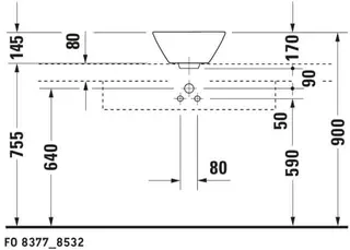 Duravit Aufsatzbecken Starck 1 330 mm mit ÜL, ohne HLB, weiß – Bild 5