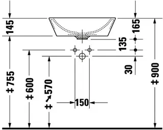 Duravit Aufsatzbecken Starck 1 530 mm mit ÜL, ohne HLB, geschliffen, weiß – Bild 5