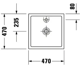 Duravit Aufsatzbecken Starck 1 470 mm o.ÜL,o.HLB,1 HL,quadr.,geschl.,weiß – Bild 2
