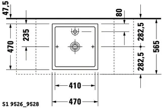 Duravit Aufsatzbecken Starck 1 470 mm o.ÜL,o.HLB,1 HL,quadr.,geschl.,weiß – Bild 3