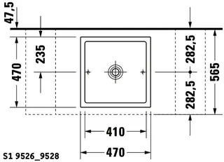 Duravit Aufsatzbecken Starck 1 470 mm o.ÜL,o.HLB,1 HL,quadr.,geschl.,weiß – Bild 4