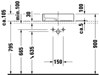 Duravit Aufsatzbecken Starck 1 470 mm o.ÜL,o.HLB,1 HL,quadr.,geschl.,weiß – Bild 5