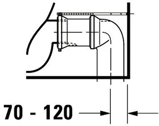 Duravit Stand-WC Kombi Starck 1 640 mm Tiefspüler, f.SPK, Abg.Vario, weiß – Bild 3