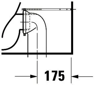 Duravit Stand-WC Kombi Starck 1 640 mm Tiefspüler, f.SPK, Abg.Vario, weiß – Bild 4