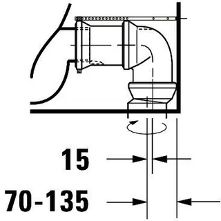 Duravit Stand-WC Kombi Starck 1 640 mm Tiefspüler, f.SPK, Abg.Vario, weiß – Bild 5
