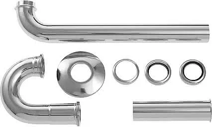 Duravit Waschtisch-Röhrensiphon 1 1/4 Zoll mit verlängertem Ablaufrohr, chrom