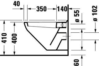 Duravit Wand-WC Design Classics Hornberg 530 mm, Tiefspüler, weiß – Bild 3