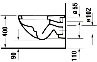 Duravit Wand-WC Architec 575 mm Tiefspüler, Durafix, weiß – Bild 3