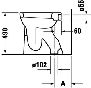 Duravit Stand-WC Design Classics Sudan 505 mm + 100 mm, Abg.senkrecht, weiß – Bild 3