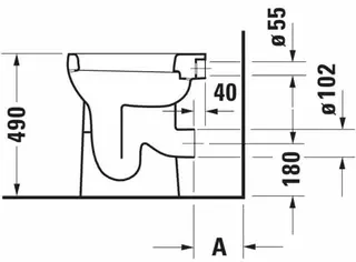 Duravit Stand-WC Design Classics Sudan 465 mm + 100 mm, Abg.waagrecht, weiß – Bild 3