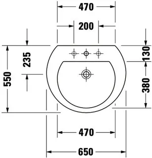 Duravit Waschtisch Darling New 650 mm mit ÜL, mit HLB, 1 HL, weiß – Bild 2