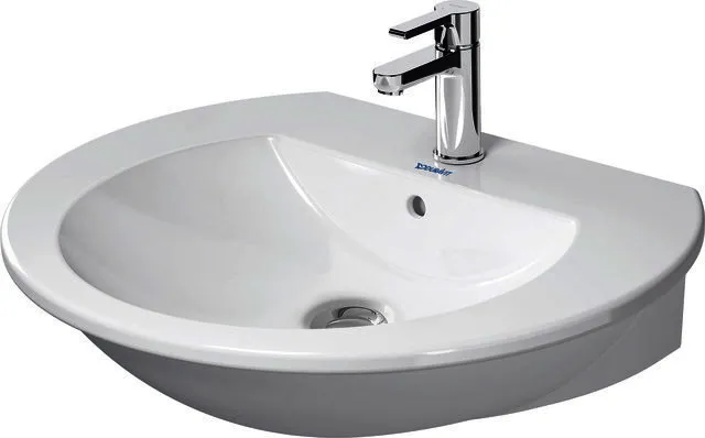 Duravit Waschtisch Darling New 650 mm mit ÜL, mit HLB, 1 HL, weiß WonderGliss