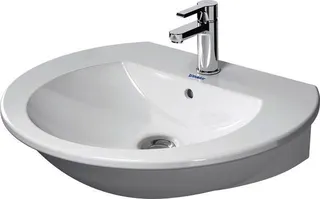 Duravit Waschtisch Darling New 650 mm mit ÜL, mit HLB, 1 HL, weiß WonderGliss