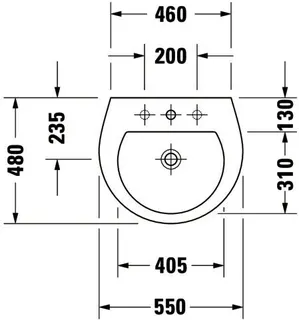 Duravit Waschtisch Darling New 550 mm mit ÜL, mit HLB, 1 HL, weiß – Bild 3