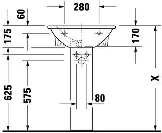 Duravit Waschtisch Darling New 550 mm mit ÜL, mit HLB, 1 HL, weiß – Bild 4