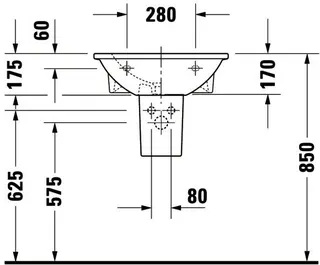 Duravit Waschtisch Darling New 550 mm mit ÜL, mit HLB, 1 HL, weiß – Bild 5