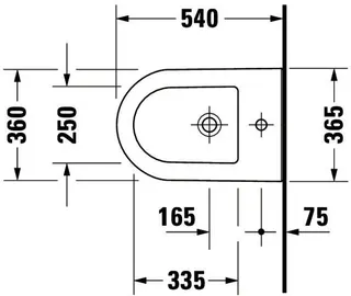 Duravit Wand-Bidet Darling New 540 mm m.ÜL, m.HLB, 1 HL, Durafix, weiß – Bild 3