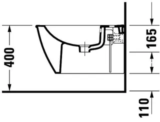 Duravit Wand-Bidet Darling New 540 mm m.ÜL, m.HLB, 1 HL, Durafix, weiß – Bild 4
